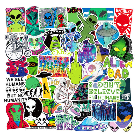 Alien Skateboard Sticker - Real Life, True Hearts